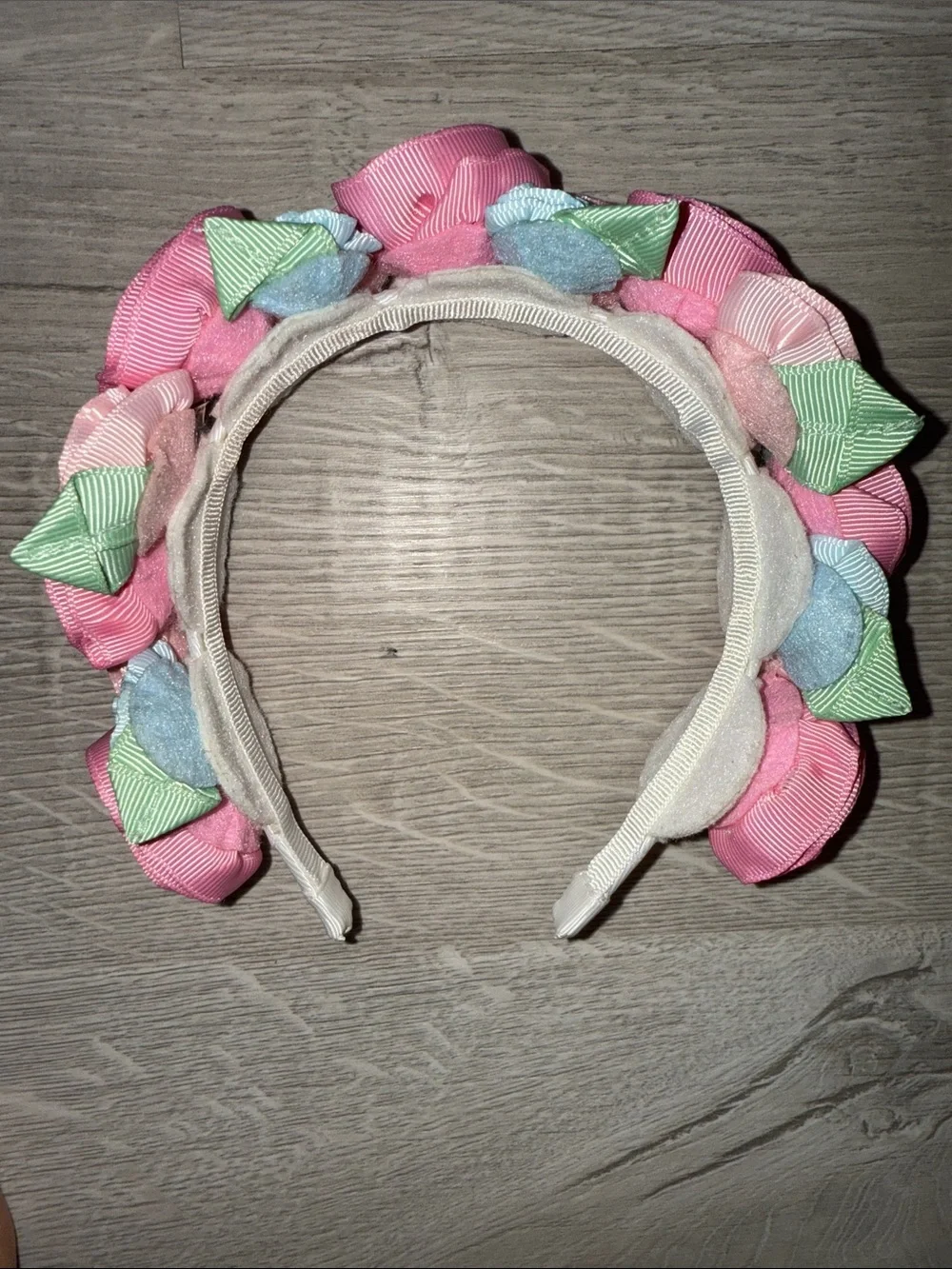 Janie and Jack Pink & Peach Floral Ribbon Headband